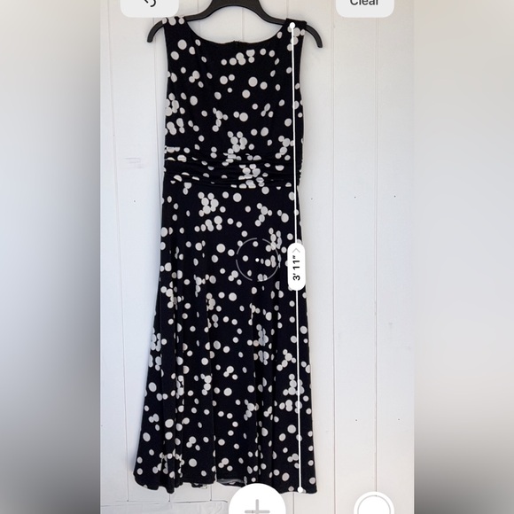 Jessica Howard Polka-Dot Midi Dress Ruched Waist Sleeveless A-Line Size 10 - Picture 8 of 8
